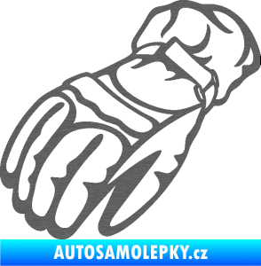 Samolepka Motorkářské rukavice 003 levá škrábaný titan