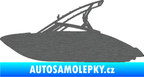 Samolepka Motorový člun 001 levá škrábaný titan
