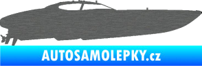 Samolepka Motorový člun 002 pravá škrábaný titan