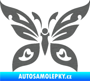 Samolepka Motýl 014 škrábaný titan