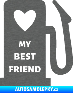 Samolepka My best friend benzínová pumpa škrábaný titan