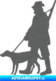 Samolepka Myslivec 002 levá škrábaný titan