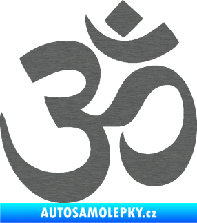 Samolepka Náboženský symbol Hinduismus Óm 001 škrábaný titan