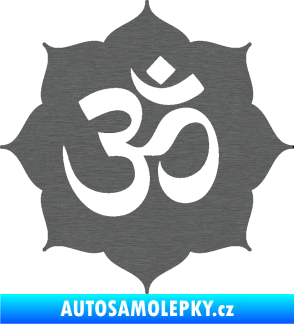 Samolepka Náboženský symbol Hinduismus Óm 002 škrábaný titan