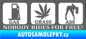 Samolepka Nobody rides for free! 003 Gas Grass Or Ass škrábaný titan