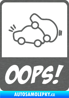 Samolepka Oops love cars 002 škrábaný titan