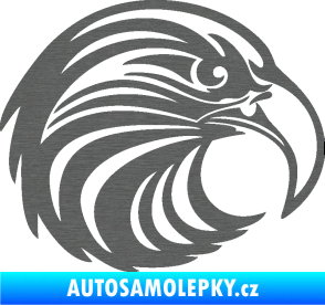 Samolepka Orel 012 pravá hlava škrábaný titan