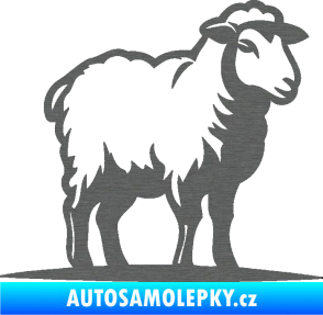 Samolepka Ovce 002 pravá škrábaný titan