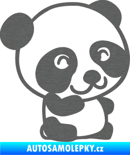 Samolepka Panda 002 pravá škrábaný titan