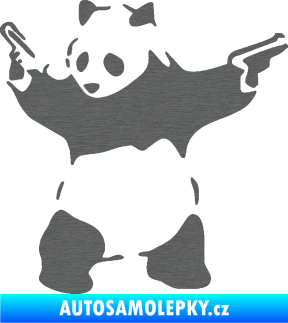 Samolepka Panda 007 levá gangster škrábaný titan