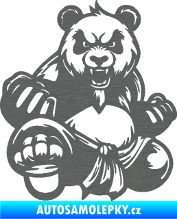 Samolepka Panda 012 levá Kung Fu bojovník škrábaný titan