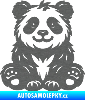 Samolepka Panda 013 pravá spokojená škrábaný titan