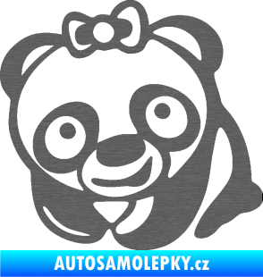 Samolepka Panda baby levá škrábaný titan