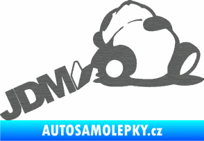 Samolepka Panda JDM sleep  škrábaný titan