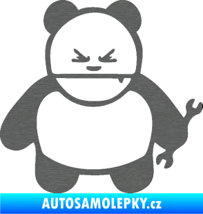 Samolepka Panda opravář JDM pravá škrábaný titan