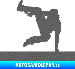 Samolepka Parkour 002 levá škrábaný titan