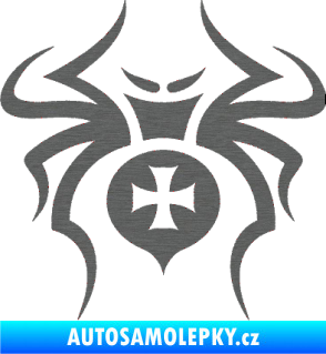 Samolepka Pavouk 003 křižák škrábaný titan