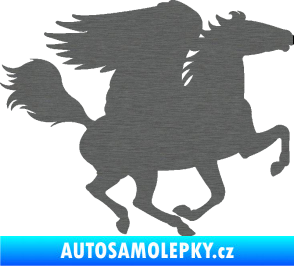 Samolepka Pegas 001 pravá okřídlený kůň škrábaný titan