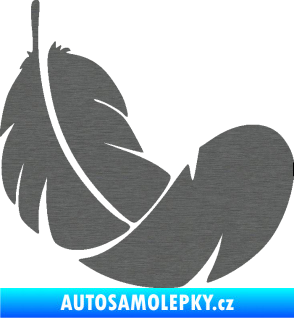 Samolepka Peříčko 008 pravá škrábaný titan