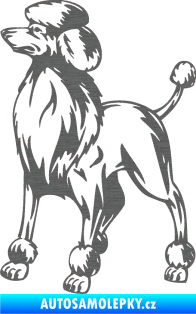 Samolepka Pes 014 levá Pudl škrábaný titan