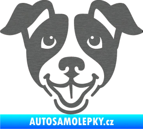 Samolepka Pes 065 škrábaný titan