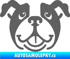 Samolepka Pes 069 Buldoček škrábaný titan