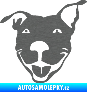 Samolepka Pes 072 levá Pitbull škrábaný titan