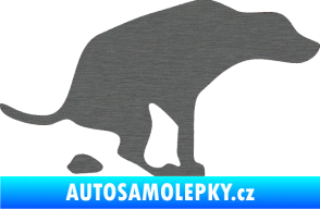 Samolepka Pes 077 pravá škrábaný titan