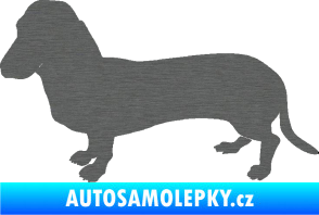 Samolepka Pes 094 levá Baset škrábaný titan