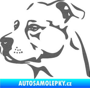 Samolepka Pes 134 levá Stafordširský bulteriér škrábaný titan