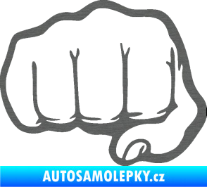 Samolepka Pěst 002 levá škrábaný titan