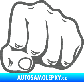 Samolepka Pěst 003 pravá škrábaný titan