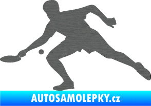 Samolepka Ping pong 001 levá škrábaný titan