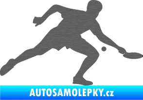 Samolepka Ping pong 001 pravá škrábaný titan