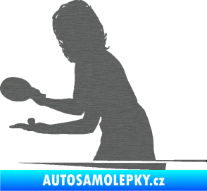 Samolepka Ping pong 005 levá škrábaný titan