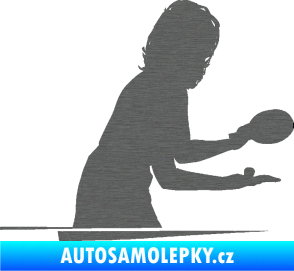 Samolepka Ping pong 005 pravá škrábaný titan