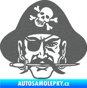 Samolepka Pirát 002 pravá škrábaný titan