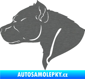 Samolepka Pitbull 004 levá škrábaný titan