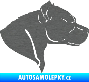 Samolepka Pitbull 004 pravá škrábaný titan