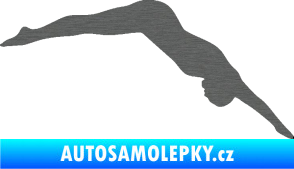 Samolepka Plavání 003  pravá skok do vody škrábaný titan