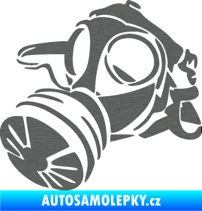 Samolepka Plynová maska levá škrábaný titan