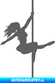 Samolepka Pole dance 001 pravá tanec na tyči škrábaný titan