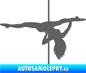 Samolepka Pole dance 002 pravá tanec na tyči škrábaný titan