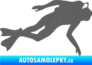 Samolepka Potápěč 002 pravá škrábaný titan