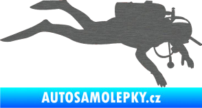 Samolepka Potápěč 003 pravá škrábaný titan