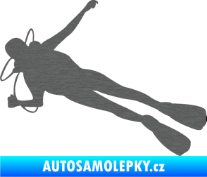Samolepka Potápěč 004 levá škrábaný titan