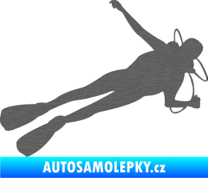 Samolepka Potápěč 004 pravá škrábaný titan