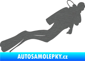 Samolepka Potápěč 005 pravá škrábaný titan