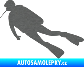 Samolepka Potápěč 006 levá škrábaný titan