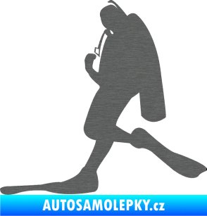 Samolepka Potápěč 007 levá škrábaný titan
